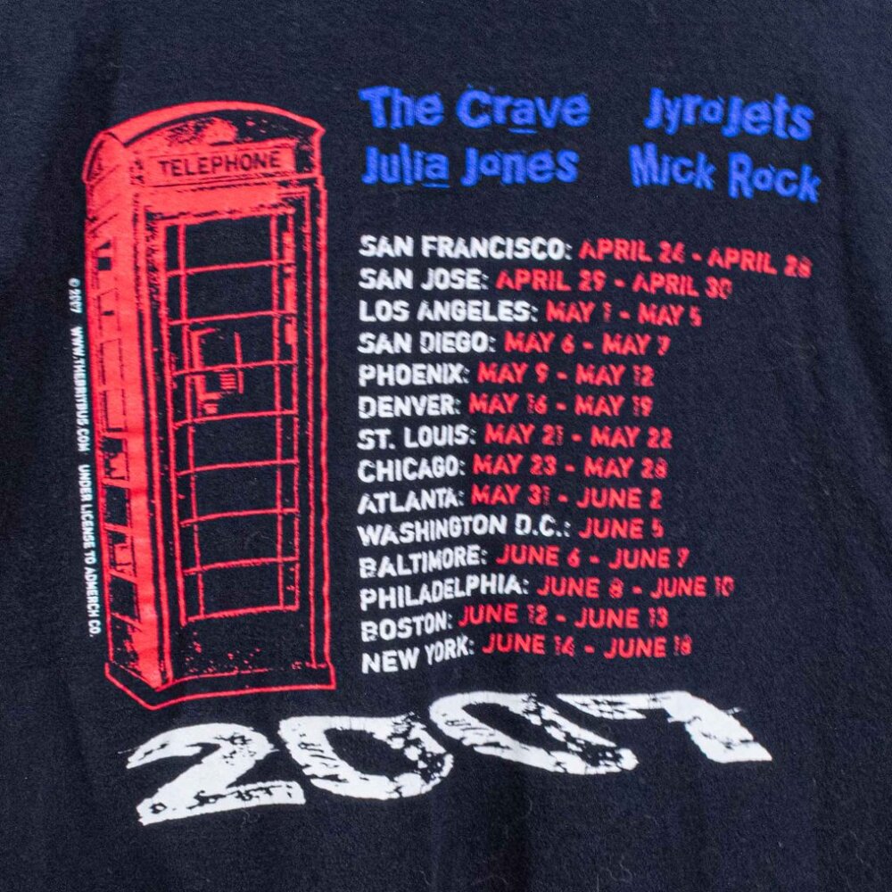 2007 Britbus Tour T-Shirt Small The Crave Jyrojets Julia Jones Mick Rock View 4